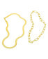 ფოტო #2 პროდუქტის Tarnish Resistant 14K Gold-Plated Set of Herringbone and Paper Clip Necklaces