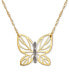 Butterfly 17" Pendant Necklace in 10k Gold