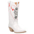 Dingo Queen A Hearts Round Toe Cowboy Womens White Casual Boots DI174-100
