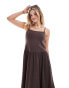 ASOS DESIGN cami with full hem maxi dress in brown