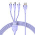 Фото #1 товара Kabel 3w1 do szybkiego ładowania USB USB-C Micro-USB Iphone Lightning 1.2m fioletowy