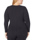 Plus Size Softwear with Stretch V-Neck Top