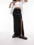 Фото #1 товара Topshop ruched side maxi skirt in black