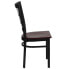 Фото #1 товара Hercules Series Black Window Back Metal Restaurant Chair - Mahogany Wood Seat