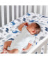 Baby Dino 100% Cotton Blue/White/Gray Dinosaur Fitted Crib Sheet