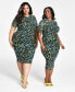 Фото #5 товара Trendy Plus Size Mesh Midi Dress, Created for Macy's