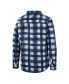 Фото #2 товара Men's Navy, White BYU Cougars Ellis Plaid Full-Snap Shirt Jacket