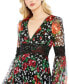 ფოტო #2 პროდუქტის Women's V-neck Floral Long Puff Sleeve Ruffle Dress