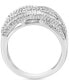 ფოტო #4 პროდუქტის EFFY® Diamond Baguette & Round Multirow Crossover Statement Ring (1 ct. t.w.) in 14k White Gold