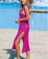 Фото #2 товара Women's Hot Pink Sleeveless Crochet Cover-Up Dress