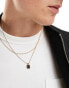 Jack & Jones double layer pendant chain in gold