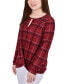 ფოტო #3 პროდუქტის Petite Long Sleeve Knit Keyhole with Studs Top