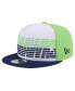 ფოტო #4 პროდუქტის Men's White/College Navy Seattle Seahawks Throwback Space 9FIFTY Snapback Hat