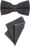 Фото #1 товара DonDon Men's Adjustable Bow Tie with Cotton Pocket Square