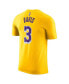 Фото #3 товара Men's Anthony Davis Gold Los Angeles Lakers Icon 2022/23 Name and Number Performance T-shirt