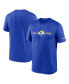ფოტო #2 პროდუქტის Men's Royal Los Angeles Rams Horizontal Lockup Legend T-shirt