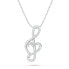 Фото #1 товара Silver treble clef necklace with synthetic opal NCL164W