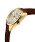 ფოტო #2 პროდუქტის Men's Five Points Swiss Automatic Italian Brown Leather Strap Watch 40mm