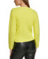 Фото #2 товара Women's Cable-Knit Cropped V-Neck Sweater