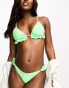 River Island frill triangle bikini top in bright green