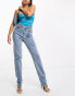 Фото #4 товара Simmi diamante denim straight leg jeans in blue