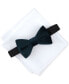 Фото #1 товара Men's Monroe Solid Bow Tie & Pocket Square Set, Created for Macy's