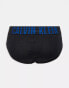 Calvin Klein intense power briefs 3 pack in black with coloured waistband