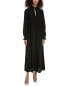 The Kooples Smocked Collar Silk Midi Dress Women's Black 1