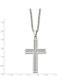 ფოტო #2 პროდუქტის Grey Carbon Fiber Inlay Large Cross Pendant Curb Chain Necklace