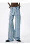 Фото #8 товара Geniş Paça Kot Pantolon Yılan Lazer Baskılı Yüksek Bel Cepli - Bianca Wide Leg Jeans