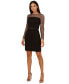 Фото #3 товара Women's Mesh-Trim Sheath Crepe Dress