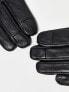 ASOS DESIGN leather gloves with touch screen in black