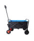 Mini Folding Wagon Garden Shopping Beach Cart (Black+Blue+Brake)