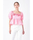 ფოტო #3 პროდუქტის Women's Poplin Corsage Top