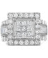 ფოტო #3 პროდუქტის Diamond Princess Halo Cluster Engagement Ring (3 ct. t.w.) in 14k White Gold