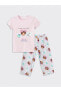 Фото #1 товара LCW Kids Bisiklet Yaka Gabby's Dollhouse Baskılı Kısa Kollu Kız Çocuk Pijama Takımı