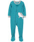 Фото #2 товара Baby 1-Piece Striped Whale 100% Snug Fit Cotton Footie Pajamas 12M