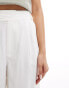 Stradivarius linen look culotte in white