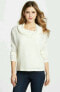 Sanctuary Women's Honey Comb Cowl Neck Sweater Long Sleeve White L