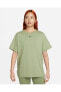 Фото #6 товара Sportswear Loose Fit Short-SleeveOversize Yeşil Kadın T-shirt FD4149-386