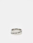 Фото #1 товара ASOS DESIGN waterproof stainless steel band ring with ball chain detail in silver tone