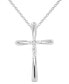 Diamond Cross 18" Cross Pendant Necklace (1/10 ct. t.w.) in Sterling Silver