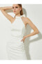 Фото #6 товара Вечернее платье Koton Белое с открытой спиной и бантом