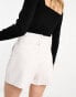 Фото #3 товара Miss Selfridge entry faux leather belted short in ivory