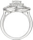 ფოტო #2 პროდუქტის Cubic Zirconia Heart Cluster Halo Ring in Sterling Silver