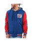 Фото #1 товара Men's Royal, Red New York Giants Commemorative Reversible Full-Zip Jacket