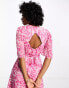 Фото #4 товара Whistles printed midi smock dress in pink