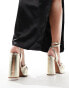 Фото #2 товара ASOS DESIGN Nikita knotted platform block heeled sandals in gold