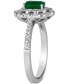 ფოტო #4 პროდუქტის Costa Smeraldas Emeralds (3/8 ct. t.w.) & Vanilla Diamond (1/3 ct. t.w.) Halo Ring in Platinum