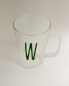 Borosilicate mug with initial w